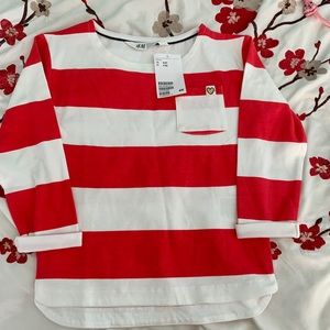 NWT- H&M Girls High Low Top
